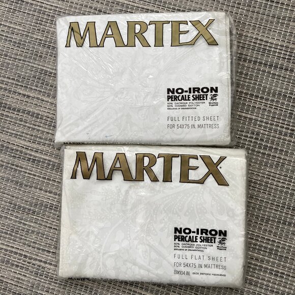 Martex Other - Martex Vintage Off White on White Slight Floral Full Sheet Set